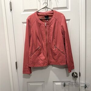 Lane Bryant Faux Leather Moto Jacket Pink Size 18/20. Style # 991012600.